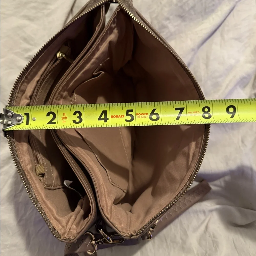 Woven leather crossbody handbag‎ brown